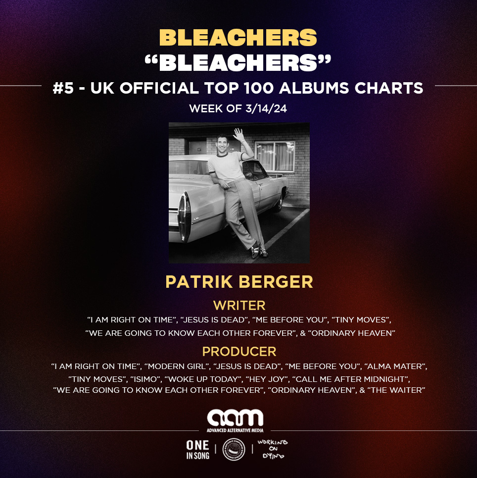 PATRIK BERGER – #5 UK OFFICIAL TOP 100 ALBUMS CHARTS – BLEACHERS